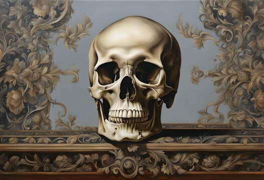 Skull renaissance painting 