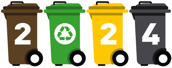 Bonne Année 2024 poubelles recyclage 6