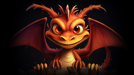 Cartoon evil dragon