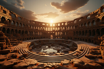  his artwork of the Colosseum in your style embraces geometric patterns and abstract shapes.   - obrazy, fototapety, plakaty
