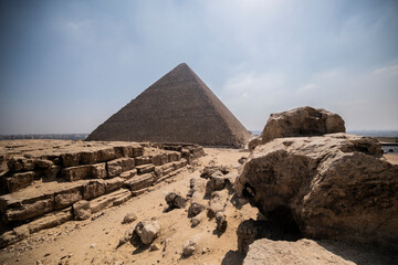 De camino a una pirámide, Egipto, desierto de Guiza