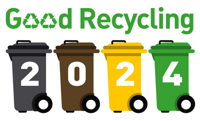 Bonne Année 2024 poubelles recyclage 5
