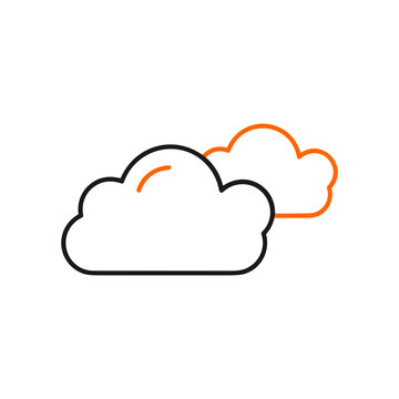 Cloud storage icon symbol vector image. Illustration of the database server hosting cloud system digital design image