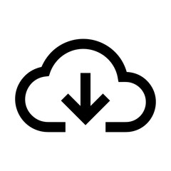 Cloud storage icon symbol vector image. Illustration of the database server hosting cloud system digital design image