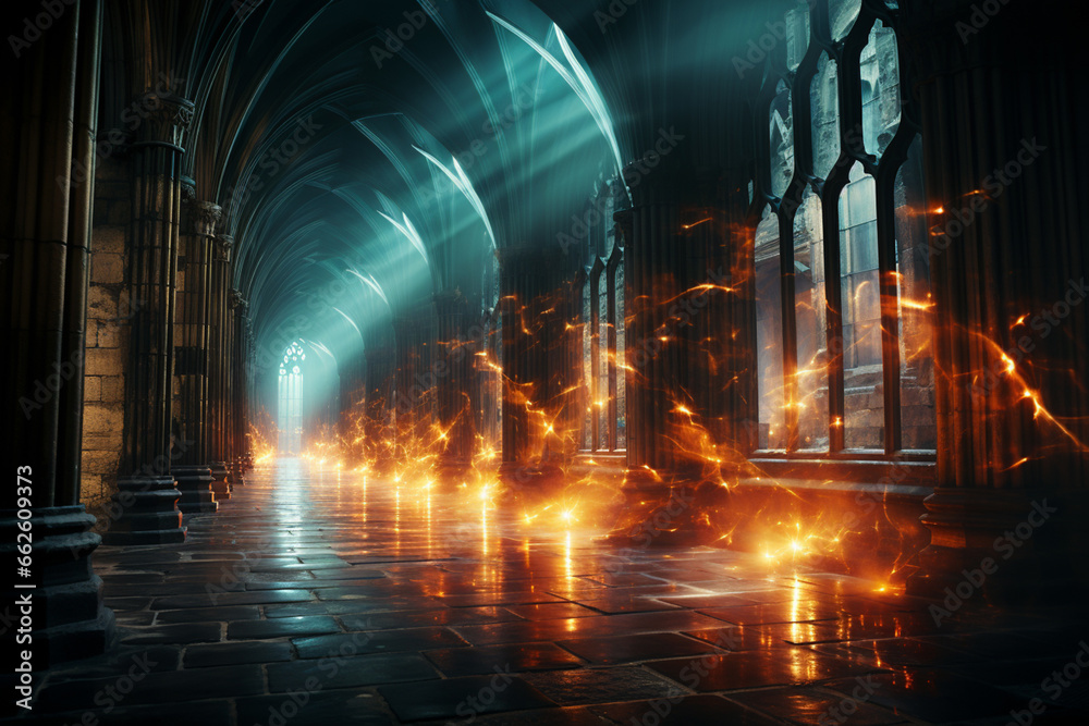 Poster series of abstract digital artworks inspired by the light and shadow play within westminster abbey.