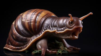 Realistic looking alien lifeform snail creature xenomorph with dramatic lighting 