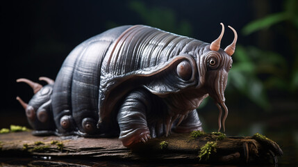 Realistic looking alien lifeform snail creature xenomorph with dramatic lighting 