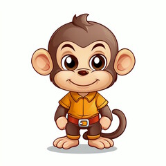 Fototapeta premium Playful Monkey Cartoon Vector Illustration