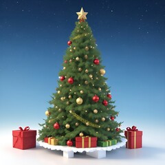 christmas tree with gift boxes generative ai