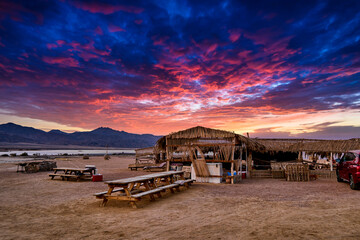 sunset on the beach in South Sinai, Sharm el sheikh, Egypt