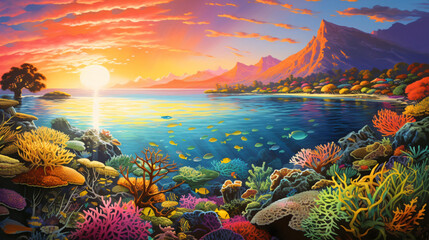 Fototapeta na wymiar Colorful reef landscape