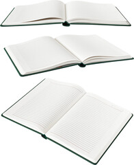 open notebook set different angle view
