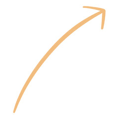 Yellow Arrow Line Upward Curved Arrow Sketch Arrow Line Element