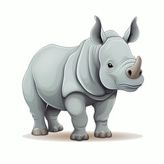 Fototapeta premium Rhino Cartoon Character Vector Illustration