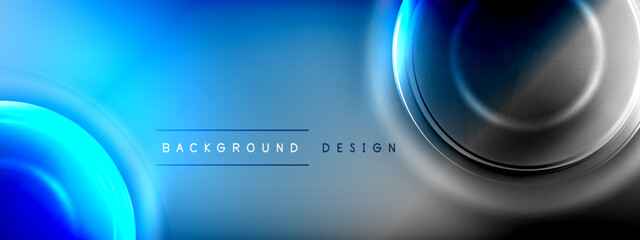 Circles lines and bubbles on bright glowing effect gradient with light and shadow effects. Dynamic interplay of light, shadow and depth. Futuristic and rhythmic technology design
