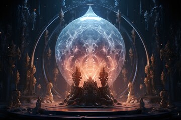 Arcane crystal orbs, containing trapped magical entities with untold power - Generative AI