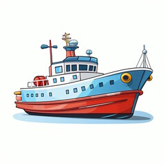 Fototapeta premium Sailing Ship Cartoon Vector Illustration