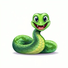 Fototapeta premium Friendly Snake Cartoon Vector Illustration