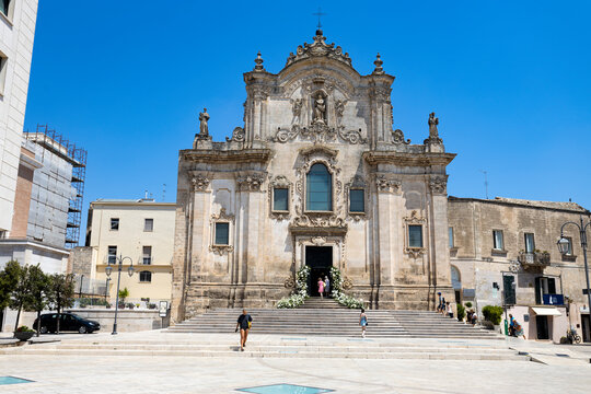 MATERA, ITALY, JULY 18, 2022 - Church of Saint Francis of Assisi in Matera, Italy