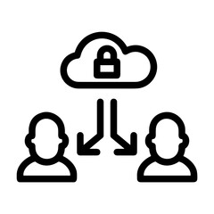 Cloud storage icon symbol vector image. Illustration of the database server hosting cloud system digital design image