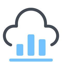 Cloud storage icon symbol vector image. Illustration of the database server hosting cloud system digital design image