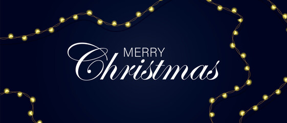 Merry Christmas banner with Christmas decoration