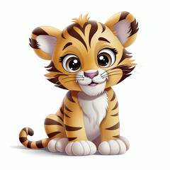 Playful Tiger Cartoon Vector Illustration