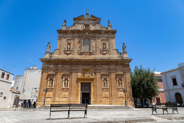 Fototapeta premium The Sanctuary of the Most Holy Crucifix of Piety (Santissimo Crocifisso della Pietà) in Galatone, province of Lecce, Puglia, Italy