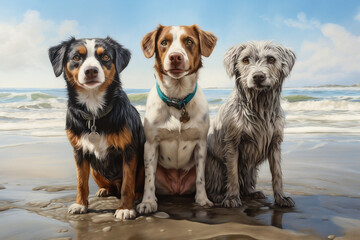 Fototapeta premium Dog beauty outdoors nature cute sand brown portrait animal young pets beach