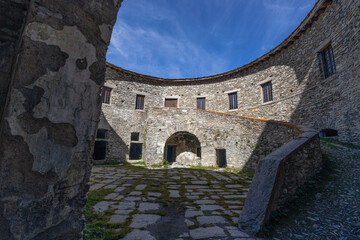 View of Ronce Fort on the Mont-Cenis lake  between the Italian Val di Susa and the French Maurienne...