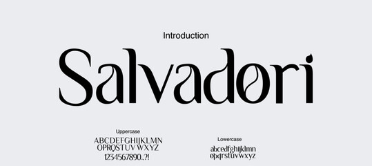 Elegant aphabet font uppercase lowercase and number. Classic lettering minimal fashion designs. Typography serif fonts regular. vector illustration