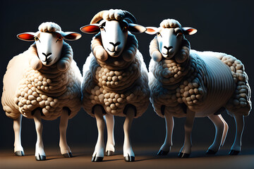 Draw the three sheep at home.  generative ai