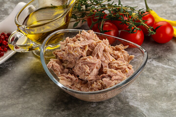 Canned tuna fillet for salad