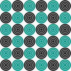 Green and black circle pattern. Circle vector seamless pattern. Decorative element, wrapping paper, wall tiles, floor tiles, bathroom tiles.
