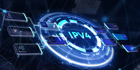 Business, Technology, Internet and network concept. IPV4 abbreviation. Modern technology concept. 3d illustration