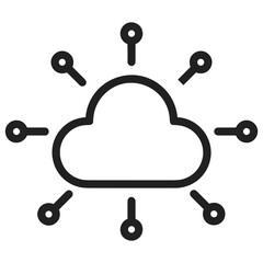 Cloud storage icon symbol vector image. Illustration of the database server hosting cloud system digital design image