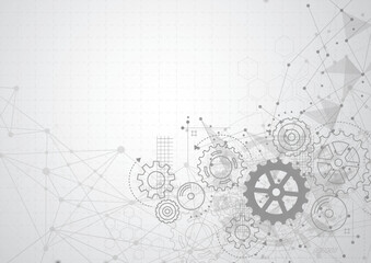 Abstract gear wheel mechanism background. Machine technology. Vector illustration