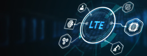 Business, Technology, Internet and network concept. LTE abbreviation, modern technology concept. 3d illustration