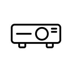 Projector line icon. Video projector icon in png. Cinema projector. Presentation illustration.