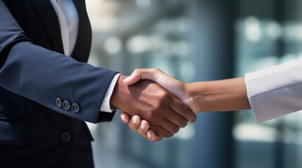 Women's hands. Businesswomen shaking hands while concluding a deal. Business concept.