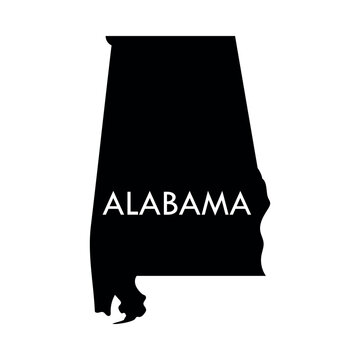Alabama a US state black element isolated on white background.
