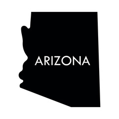 Arizona a US state black element isolated on white background.