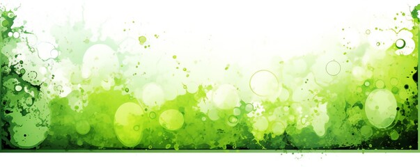 Rectangular horrible banner, bubbly, green acid that reminds one of disease and toxicity on white background Generative AI