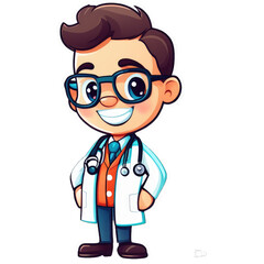 Fototapeta premium funny cartoon doctor