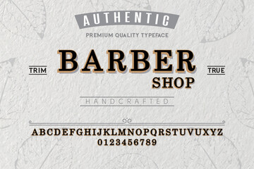 Barbershop typeface. For labels and different type designs