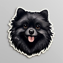 Sticker of dog's face is shown.