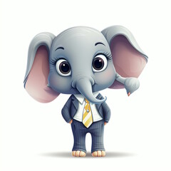 Obraz premium Professional female elephant employee in business attire