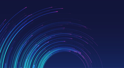 Glowing lines on blue background.