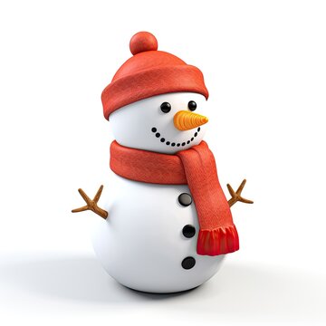 recommend clip art: 3d style snowman on white background