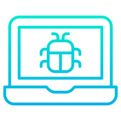Outline gradient Laptop Bug icon